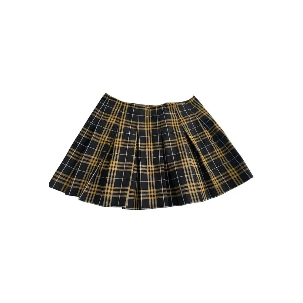 Inka’s Uniforms Yellow Plaid Pleated Blokecore Mini Skirt - Size  M - Plaid 97